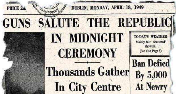 April 1949 Irish independence headlines